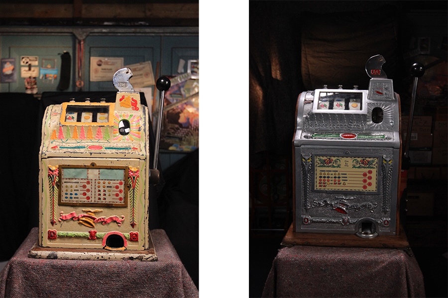 A 'One Armed Bandit' slot machine, 20th century and later, American, by Mills Novelty of Chicago, 43cm wide 43cm deep 64cm high (£300-500)